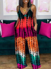 Tie Dye Wide Leg Jumpsuit Cami Boho Style
