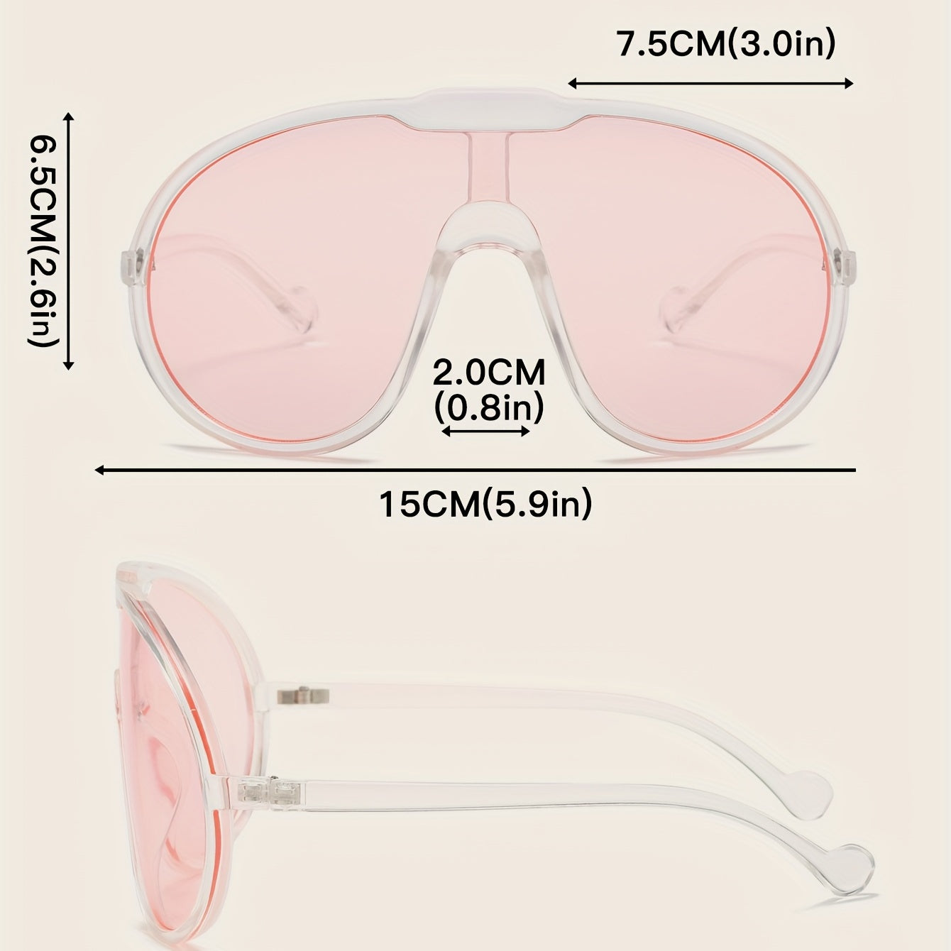 Y2K Clear Frame Oversized Sunglasses UV400