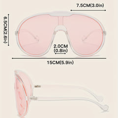 Y2K Clear Frame Oversized Sunglasses UV400