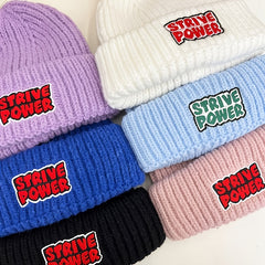 Letter Embroidery Knitted Hat Female Winter Warm Student Couple Wool Hat
