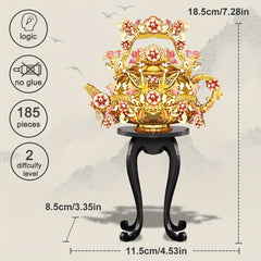 Piececool Jade Tea Pot 3D Metal Puzzle Chinese Style Stainless Steel Assembly Mo