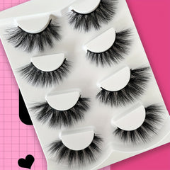 4 Pairs Full Strip False Eyelashes for Daily Use