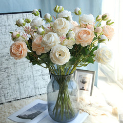 3 Western Roses European Core Flowers Simulation Wedding Decoration