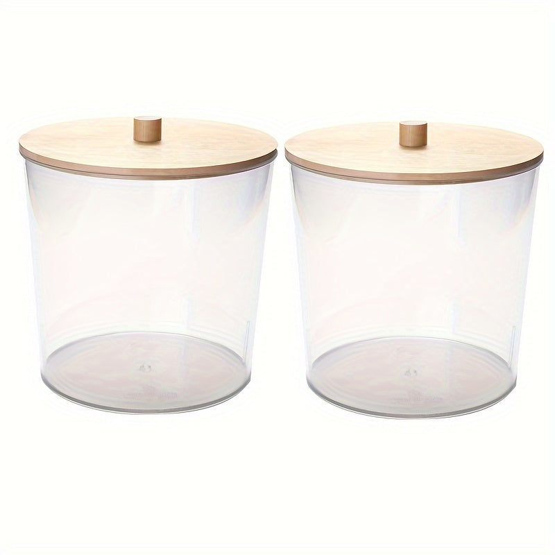 Large Plastic Laundry Pods Container with Bamboo Lid