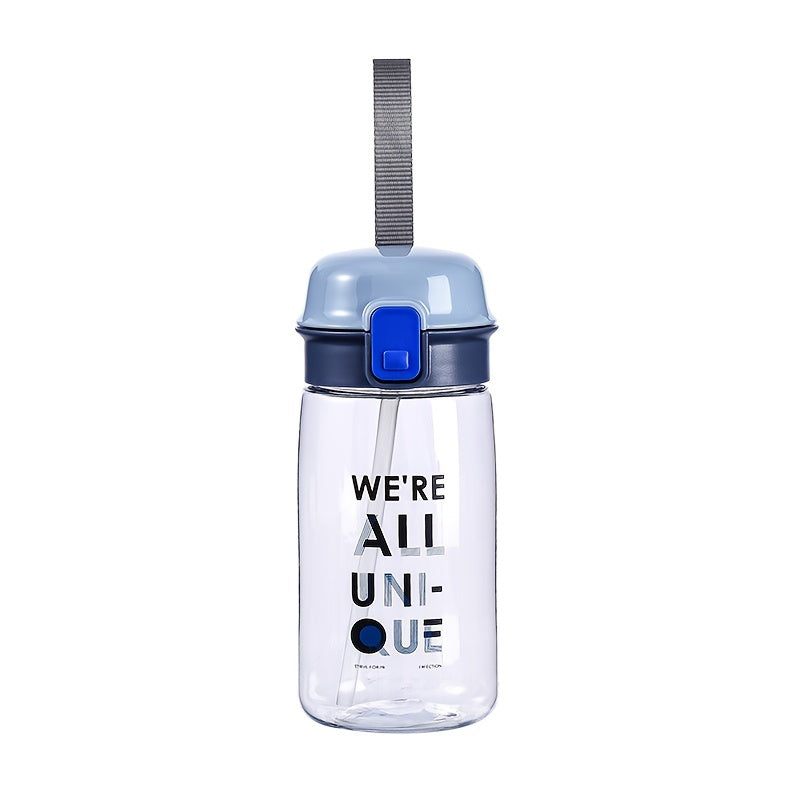 Portable Plastic Sport Water Bottle With Straw 520ml 17.58oz