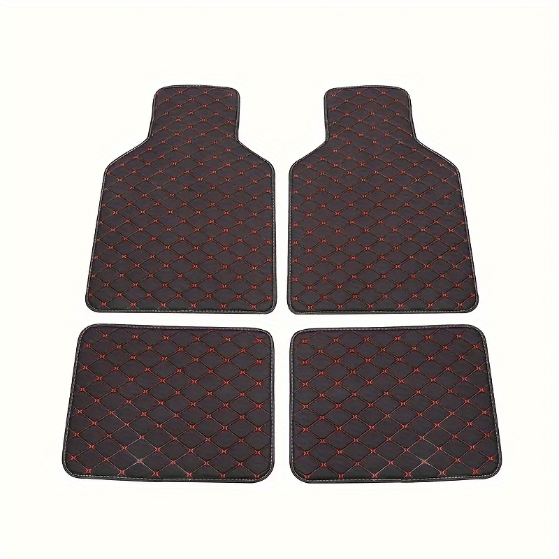 Waterproof Universal Car Floor Mats Front & Rear Set PU Leather Carpets