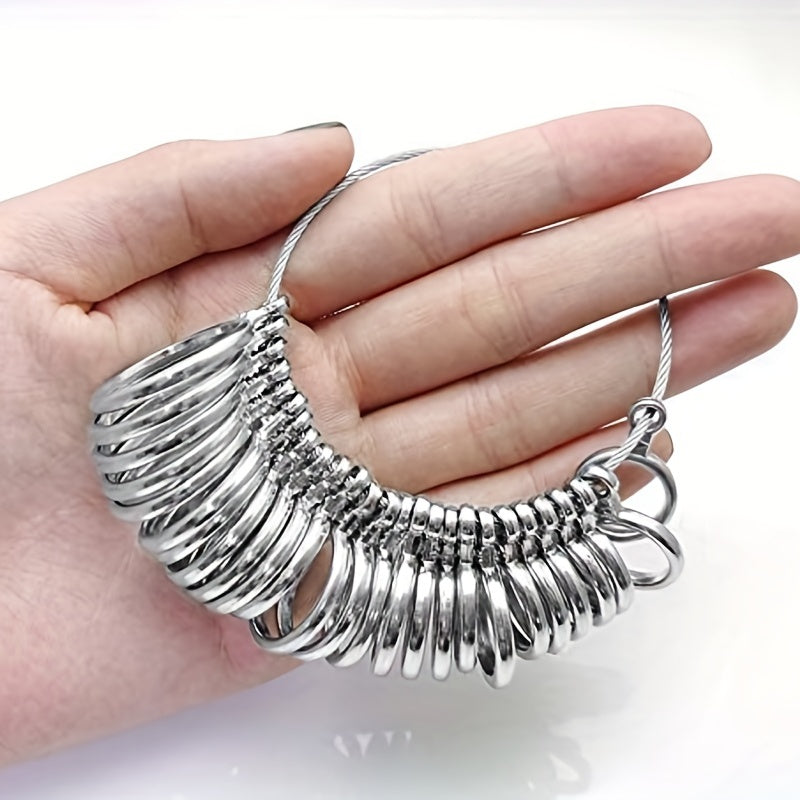 27pcs Stainless Steel Finger Sizer Measuring Ring Tool For Rings Size 1-13