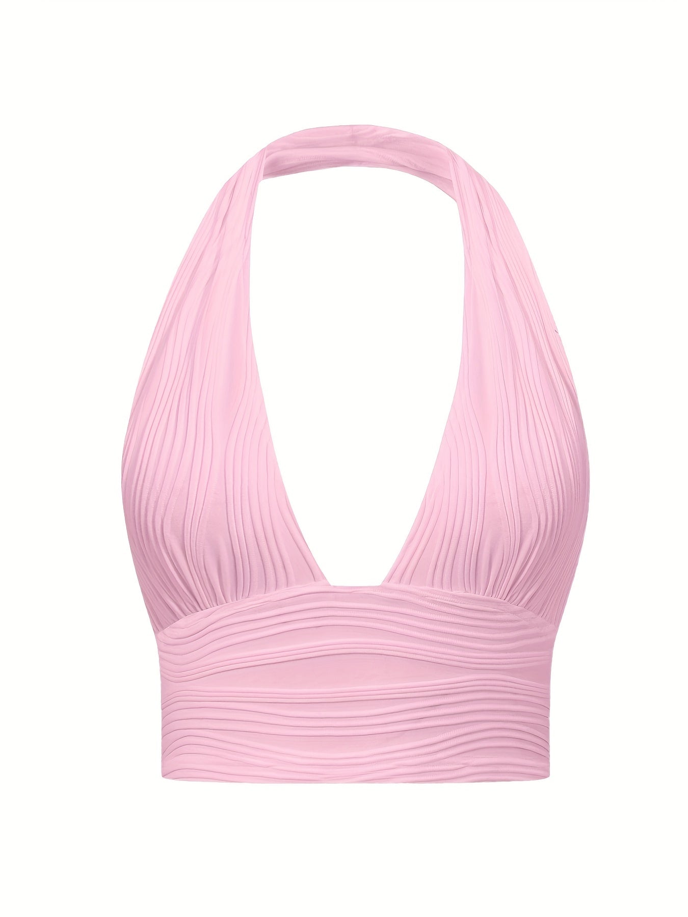 Y2K Ruched Halter Neck Top Sexy Backless Summer Women's Clothing
