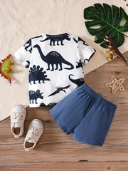 Baby Boy Cartoon T-shirt & Shorts Suit Summer Outfit