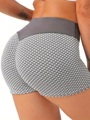 Honeycomb Print Sports Shorts Fitness Running Yoga Summer Shorts
