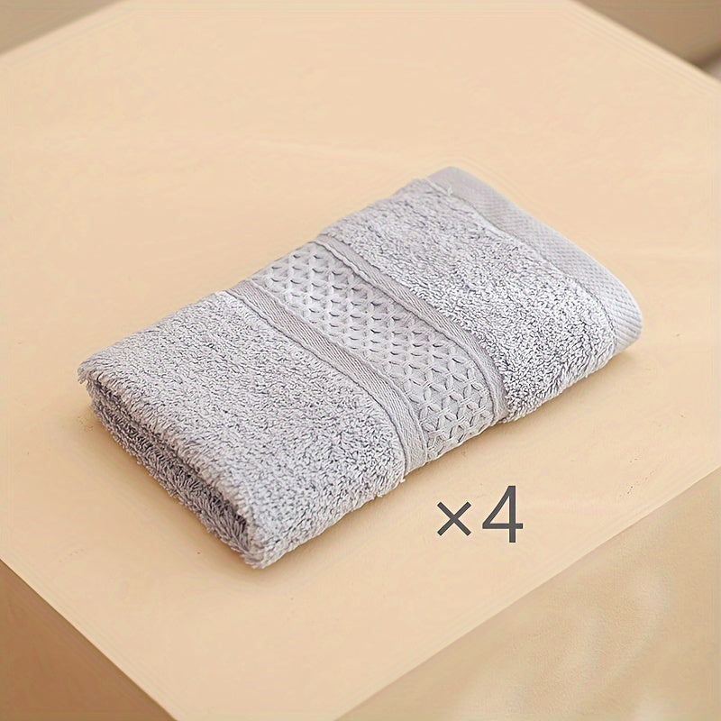 4pcs Square Towels Portable Pure Cotton Towels