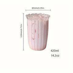 420ml Retro Transparent Glass Water Cup for Outdoor Camping Picnic Travel