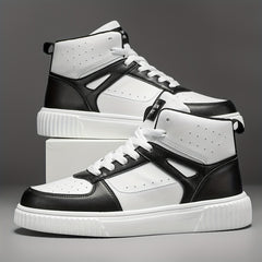 Men's High Top Street Style Skate Shoes Non Slip Lace Up Sneakers