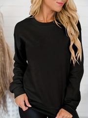 Solid Crew Neck Sweatshirt Casual Long Sleeve Sweatshirt