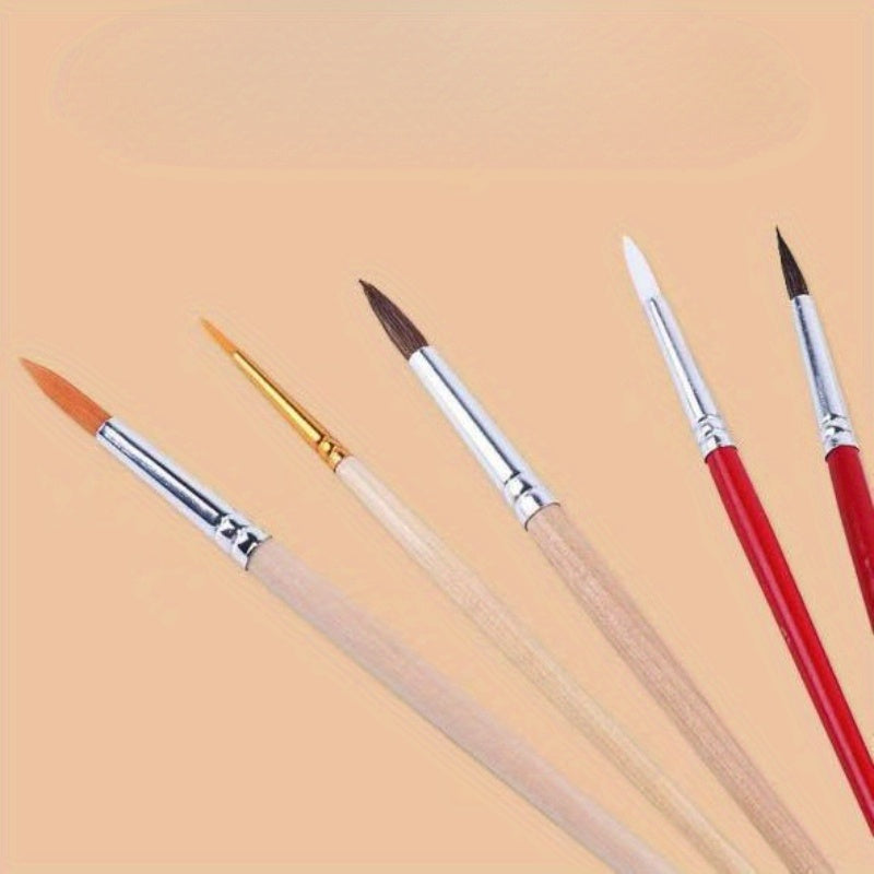 10 Nylon Hair Fine Tip Liner Brushes for Nail Art