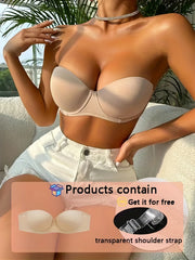 Strapless Solid T Shirt Bra Push Up Intimates Women's Lingerie