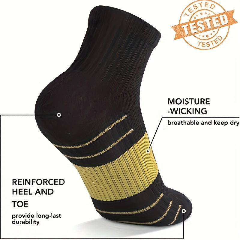 Men's Mid Crew Sport Socks - Sweat Absorbing Nylon Blend - Comfy & Breathable