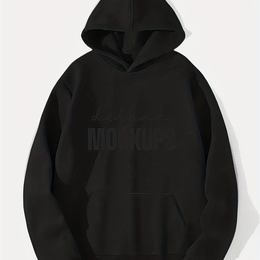 Letter Print Hoodie Men's Casual Graphic Pullover Hooded Sweatshirt