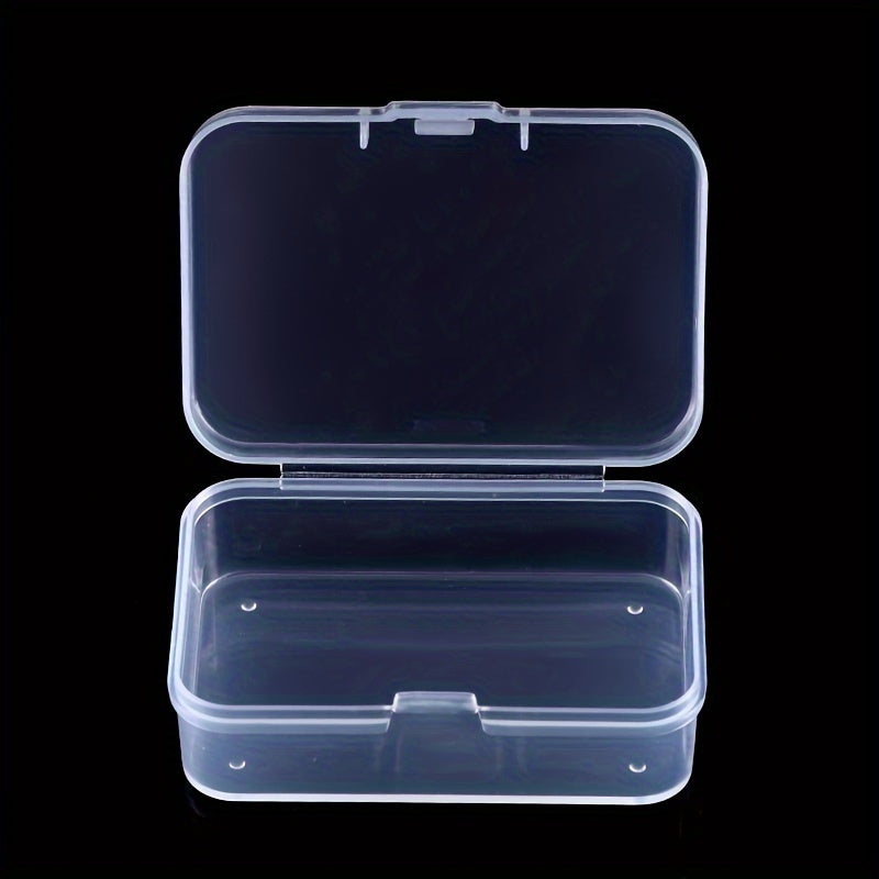 6pcs Rectangular PP Plastic Box Portable Organizer Hinged Lid Storage Box