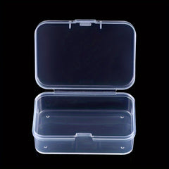 6pcs Rectangular PP Plastic Box Portable Organizer Hinged Lid Storage Box