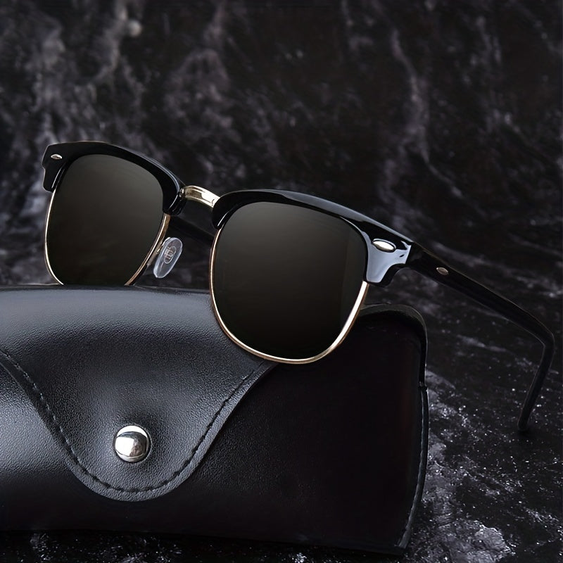 Men's Retro Round Frame Sunglasses UV400 Protection