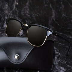 Men's Retro Round Frame Sunglasses UV400 Protection