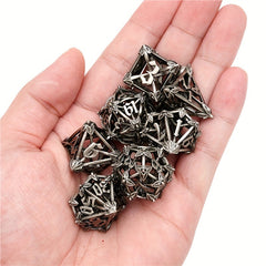 7pcs Metal Dice Set Vintage Floral Polyhedral - Collectible & Gift Idea