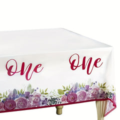 Pink One Themed Party Tablecloth Birthday Party Supplies