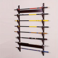 8 Hole Wooden Rod Holder for Organizing Fishing Rods