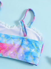 Girls' Fish Scale Bikinis 2pcs Swimsuits for Pool & Beach