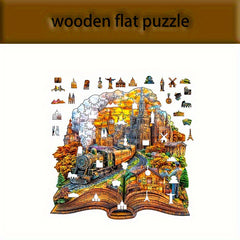 Train Town Wooden Puzzle Animal Toy for Ages 3