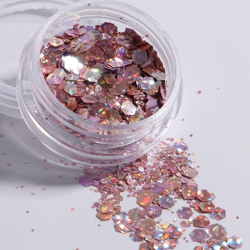 6 Boxes Holographic Nail Glitters for DIY Nail Art