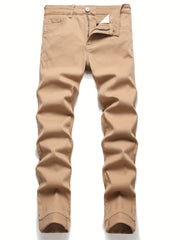 Khaki Skinny Jeans Men's Casual Wear