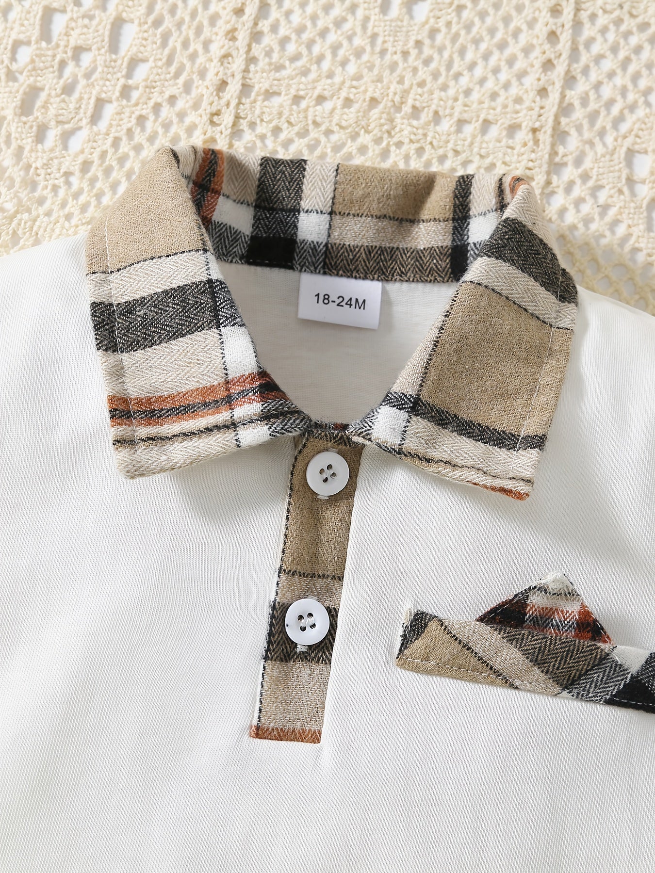 Boys Polo Shirt & Plaid Shorts Preppy Style Summer Kids Clothes