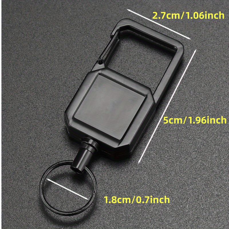 Metal Square Keychain Buckle Retractable Key Chain For Outdoor Camping