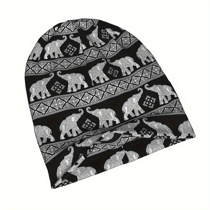 Elephant Pattern Beanie Hats Cap For Men Women Skull Beanies Ski Cap