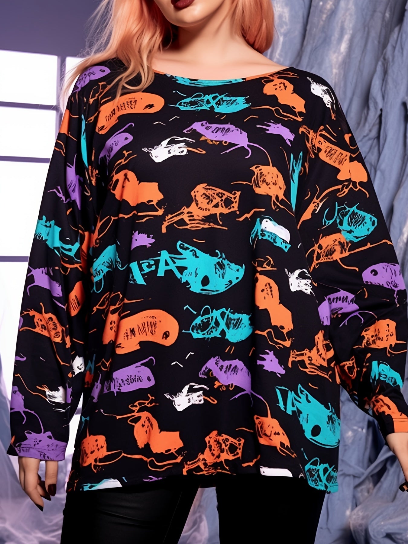 Women's Graphic Print Long Sleeve Sports Top