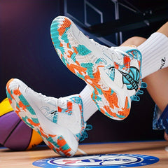 Men's Plus Size High Top Basketball Shoes Non-Slip Lace Up Sneakers