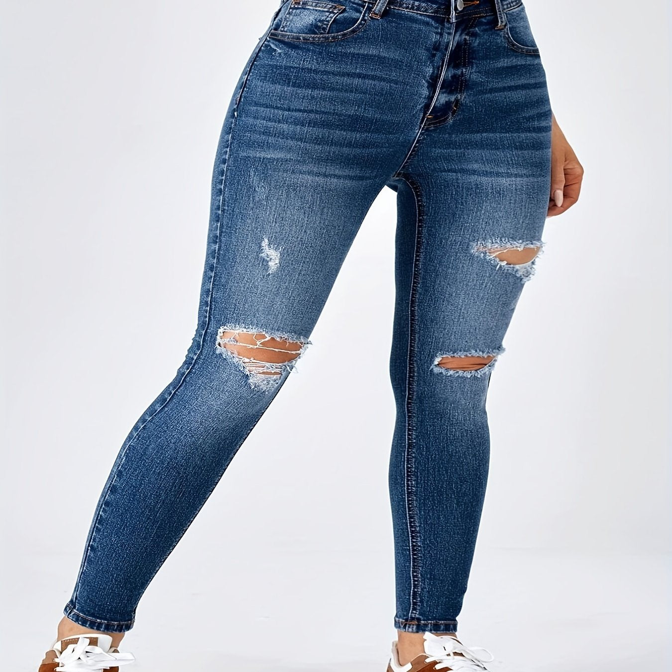 Women's Cut Out Skinny Denim Pants