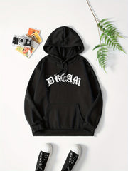 Hooded Sweater with Kangaroo Pocket Loose Fit