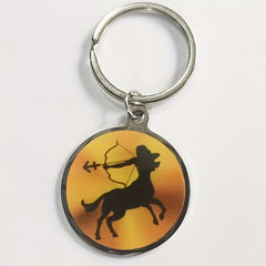 Zodiac Print Stainless Steel Keychain