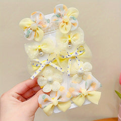 10 Pcs Colorful Bow Hair Clips For Girls, Flowers Hairpin Set for 1 Year Old