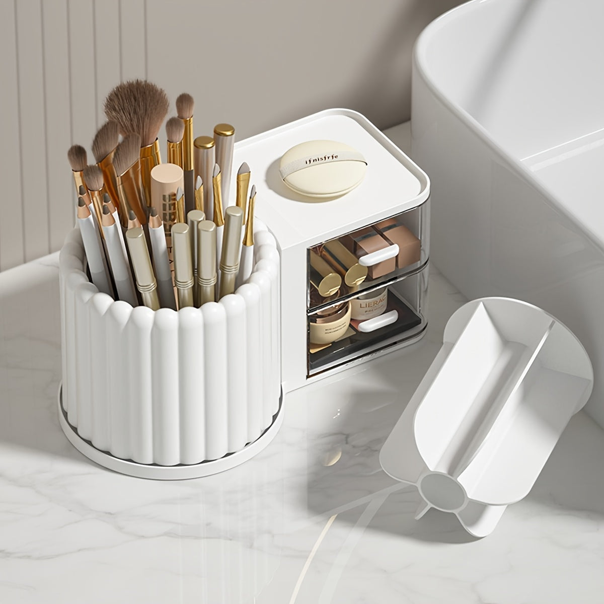 360 Degree Rotating Makeup Brush Storage Box