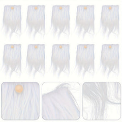 12pcs Faux Fur Costume Beard & Wooden Ball Crafts Dwarf Doll Accessories