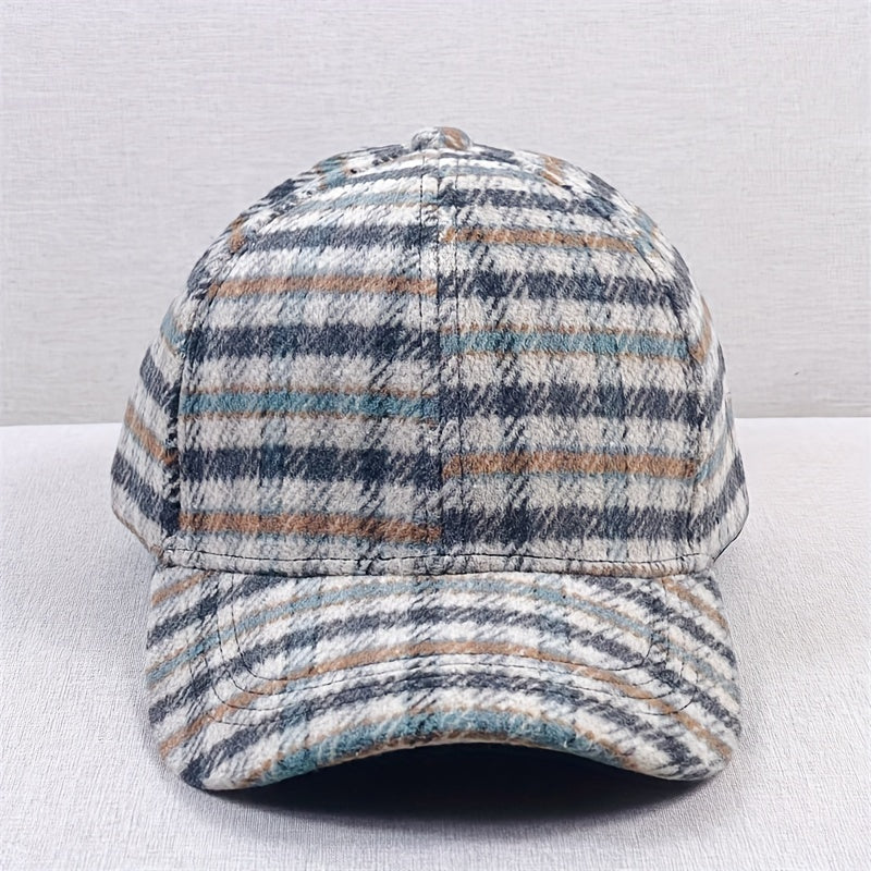 Plaid Baseball Cap Vintage Casual Sunshade Dad Hat Unisex Sun Hats For Men