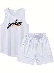 Men's Tank Top & Drawstring Shorts Set for Fitness