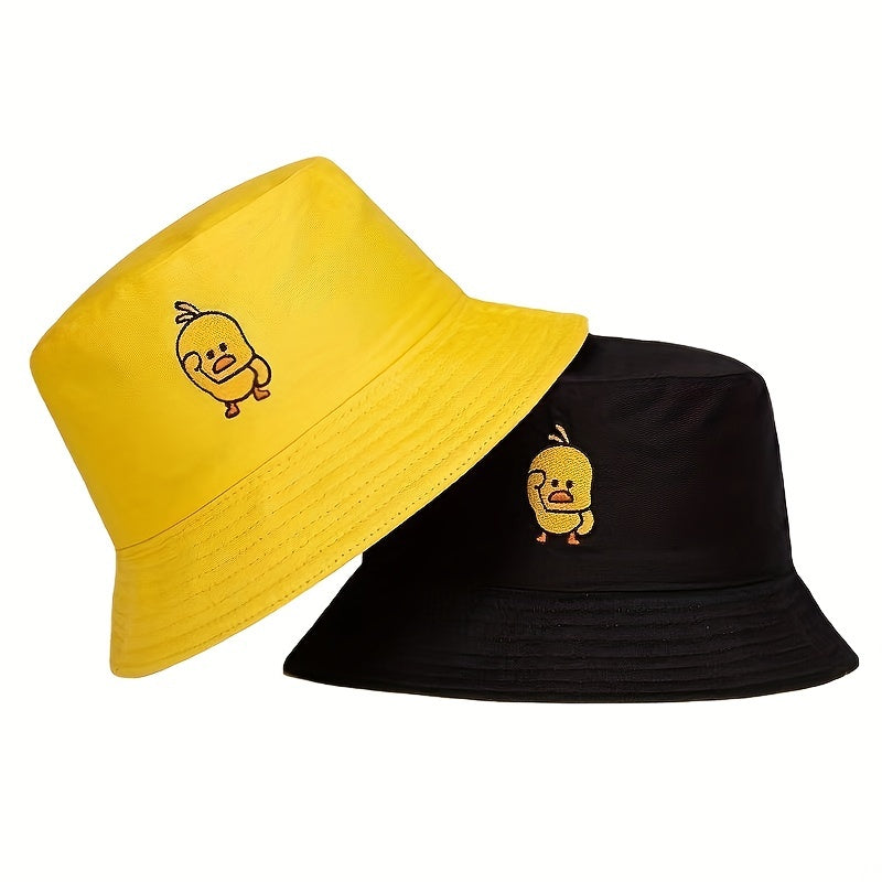 Solid Embroidery Bucket Hat Cartoon Sunscreen Basin Hat Outdoor Lightweight
