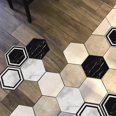 7pcs Marble Hexagon Tile Stickers - Waterproof & Non Slip