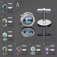 Tree Of Life Cufflinks Men's Silver Jewelry For Birthday