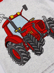 2pcs Boys Excavator Print Top & Shorts Sets Comfy Pajamas